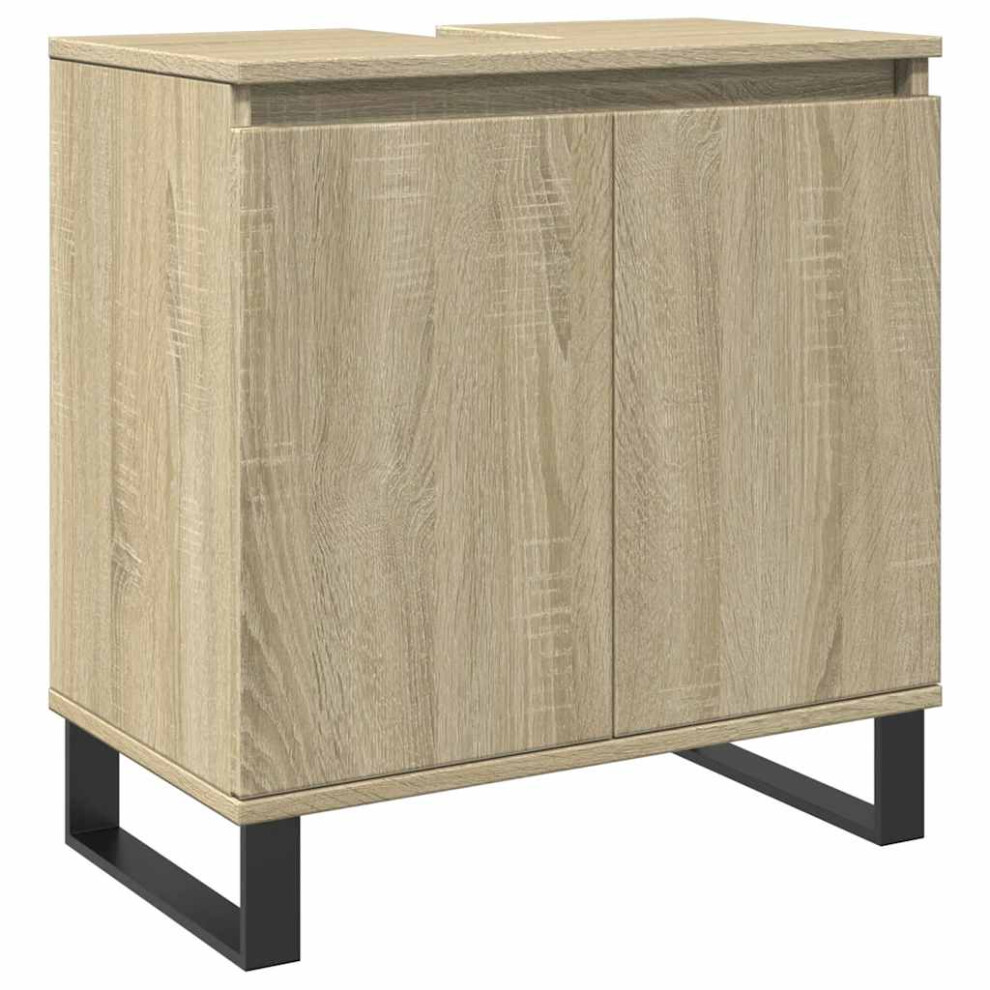 Vidaxl Bathroom Cabinet Storage Cupboard Cabinet Sonoma Oak Engineered Wood