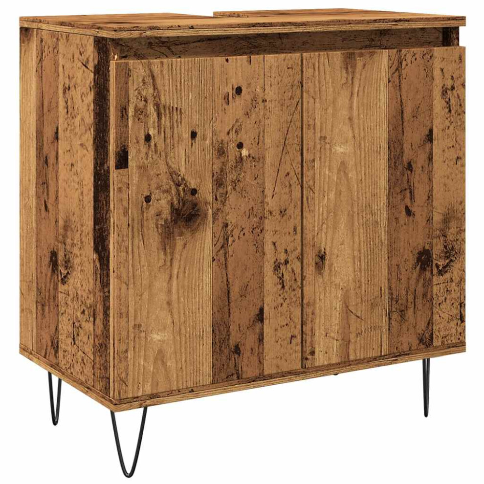 Vidaxl Bathroom Cabinet Sink Cupboard Vanity Unit Old Wood Engineered Wood