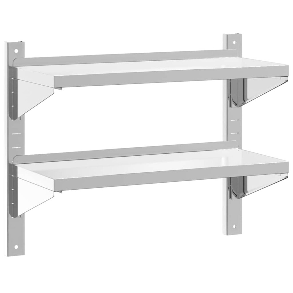 Vidaxl (75 X 30 X 60 Cm) Wall Shelf Floating Shelf Storage Shelf Rack Silver Stainless Steel