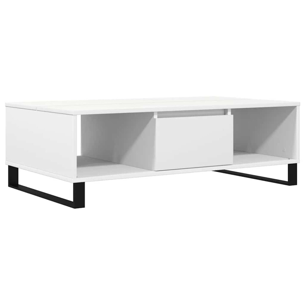 (white) vidaXL Coffee Table Side Table Sofa Couch Table Smoked Oak Engineered Wood