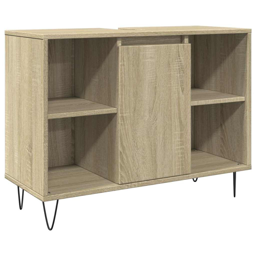Vidaxl Bathroom Cabinet Storage Cabinet Vanity Unit Sonoma Oak Engineered Wood
