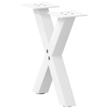 (white, 30 x (30-31) cm (40 mm)/ 2 pcs) vidaXL Dining Table Legs X-Shaped Desk Legs Kitchen Metal Furniture Legs Steel