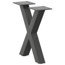 (anthracite, 40 x (30-31) cm (40 mm)/ 2 pcs) vidaXL Dining Table Legs X-Shaped Desk Legs Kitchen Metal Furniture Legs Steel