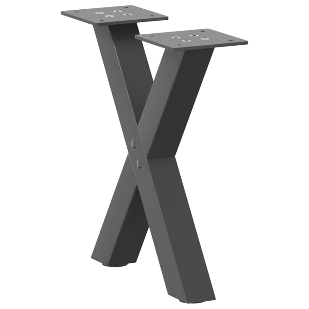 Vidaxl (, X (30-31) Cm (40 Mm)/ 2 Pcs) Dining Table Legs X-Shaped Desk Legs Kitchen Metal Furniture Legs Steel Anthracite Size 40