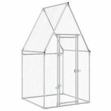 vidaXL Chicken Cage Farm Chicken Coop Chicken Run Cage Silver Galvanised Steel