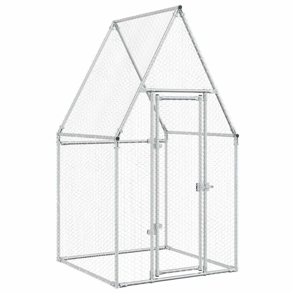 Vidaxl Chicken Cage Farm Chicken Coop Chicken Run Cage Galvanised Steel Silver