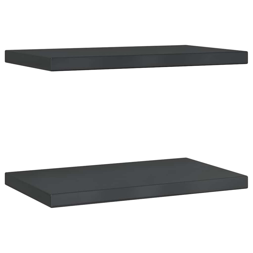 (Black, 50 X 30 X 3 Cm) Vidaxl Wall Shelves Floating Shelf Wall Storage Shelf 2 Pcs Stainless Steel 8721012408869