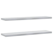 (silver, 100 x 23.5 x 3 cm) vidaXL Wall Shelves Floating Shelf Wall Storage Shelf 2 pcs Stainless Steel