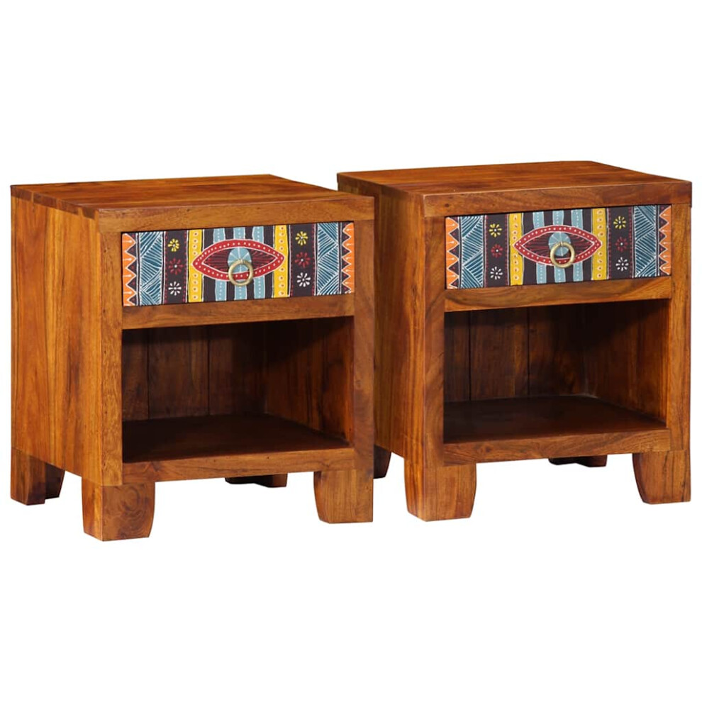 Vidaxl (40 X 35 X 45 Cm/ 2 Pcs) Bedside Cabinet 2 Pcs 40X40x36 Cm Solid Wood Acacia Bedside Table