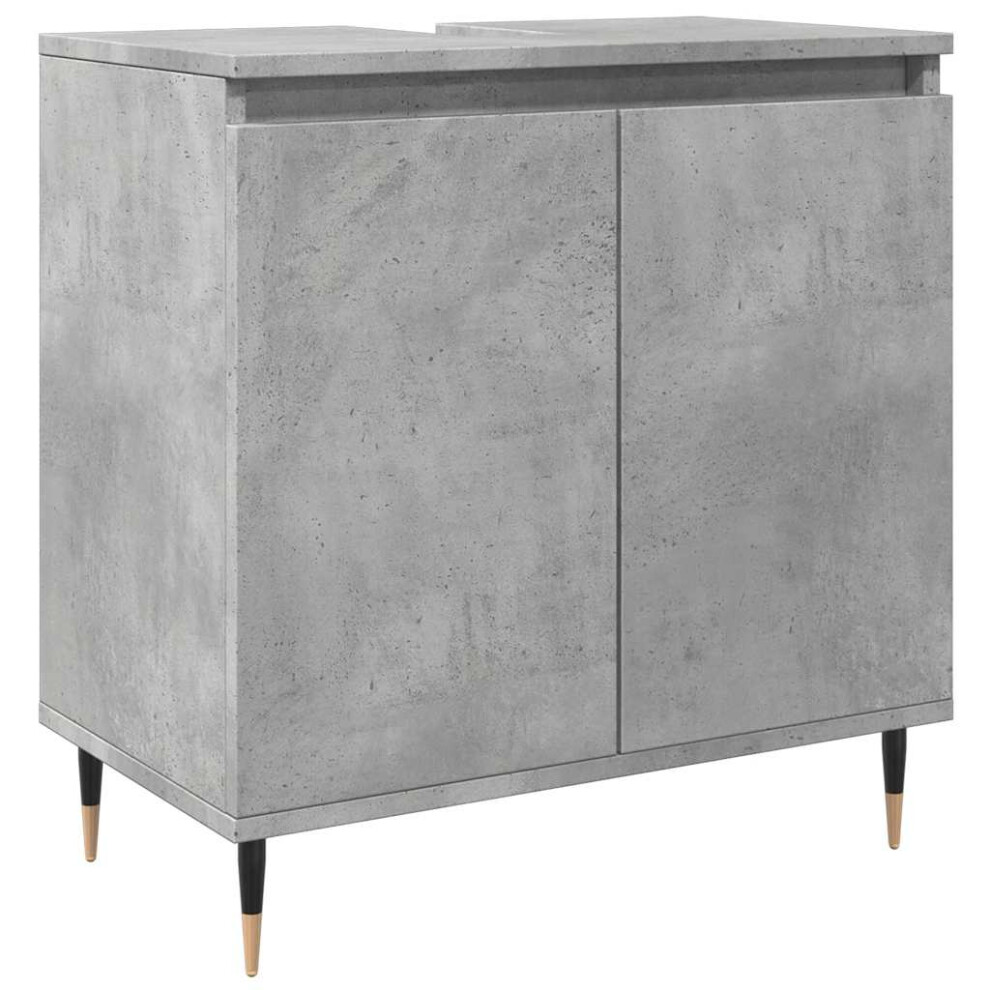 vidaXL Bathroom Cabinet Cupboard Vanity Unit Concrete Grey Engineered Wood