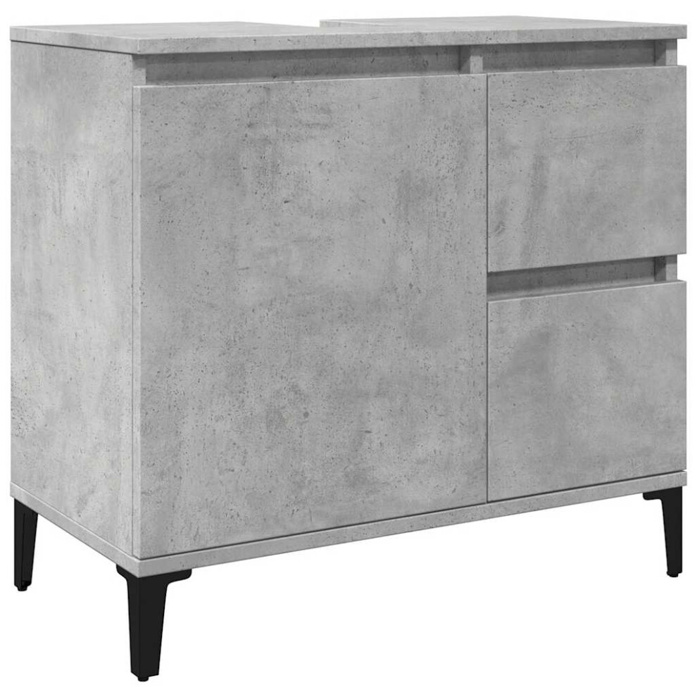 Vidaxl Sink Cabinet Vanity Unit Storage Cupboard Concrete Engineered Wood Grey