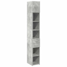 (concrete grey) vidaXL Slim Storage Cabinet Highboard Sideboard Concrete Grey Engineered Wood