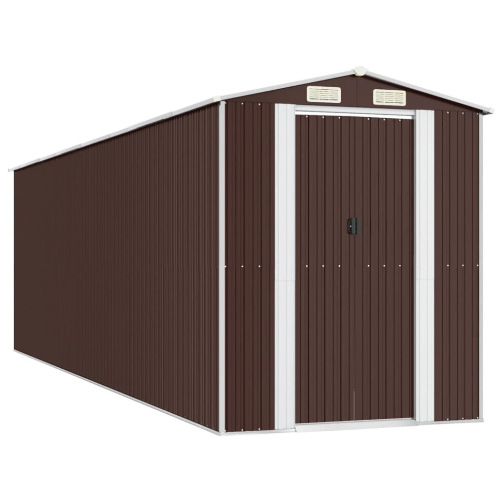 Vidaxl (192 X 689 X 223 Cm (L X W X H)) Garden Shed Galvanised Steel Outdoor Tool Storage Patio Lawn Tool Shed