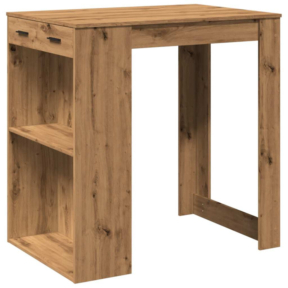 Vidaxl Bar Table Kitchen Pub Table Bistro Table Artisian Oak Engineered Wood