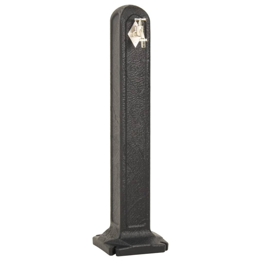vidaXL Garden Tanker with Faucet Anthracite Stone Look Water Tap Column Patio