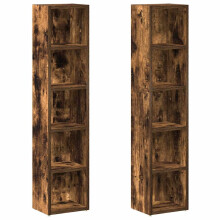 (Smoked oak) vidaXL CD Cabinet Storage Oraniser Shelf Cabinet Display Shelf Engineered Wood
