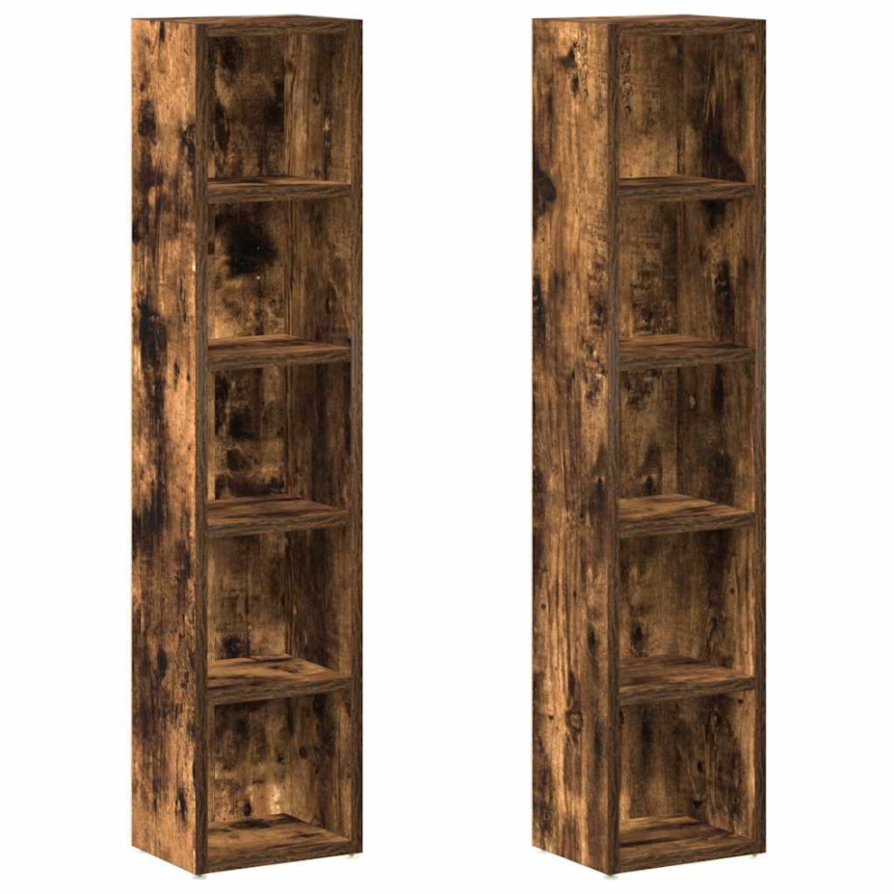 Vidaxl (Smoked Oak) Cd Cabinet Storage Oraniser Shelf Cabinet Display Shelf Engineered Wood