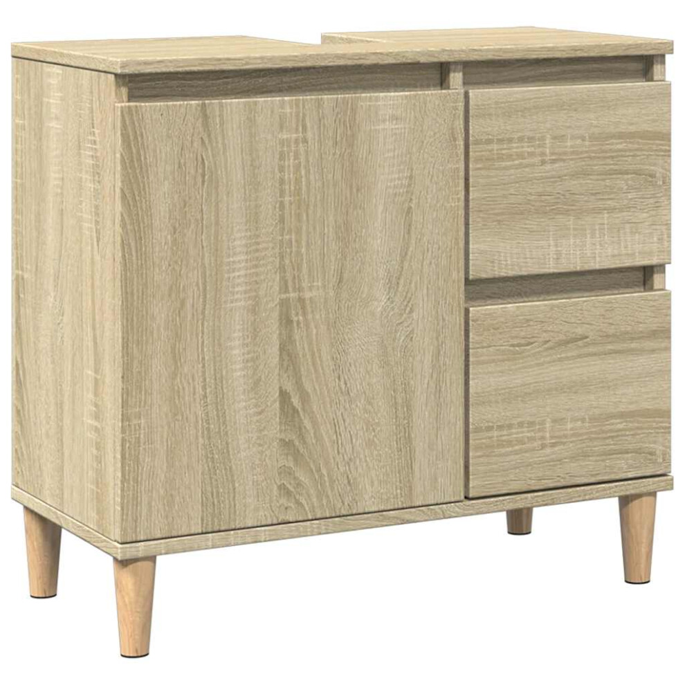Vidaxl Bathroom Cabinet Storage Cabinet Cupboard Sonoma Oak Engineered Wood