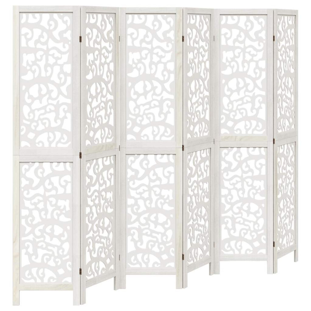 (40 x 180 cm/ 6 piece) vidaXL Room Divider Privacy Screen Room Partition White Solid Wood Paulownia-image-OPC-PDTRMBK-NEW