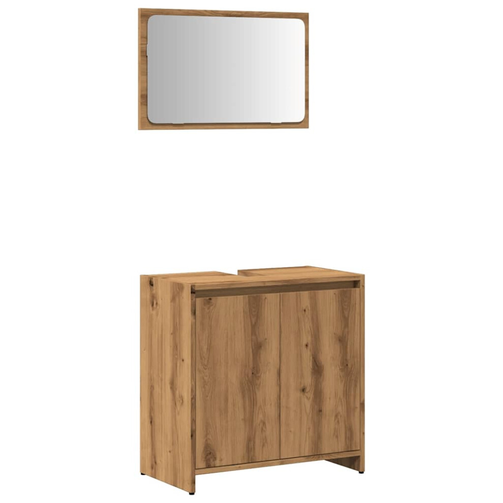 Vidaxl (Artisan Oak) Bathroom Furniture Set Vanity Unit Organiser Cabinet Engineered Wood