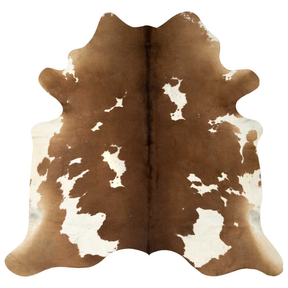 Vidaxl Real Cow Hide Rug Brown And White 150X170cm Area Real Cowhide Carpet White,Brown