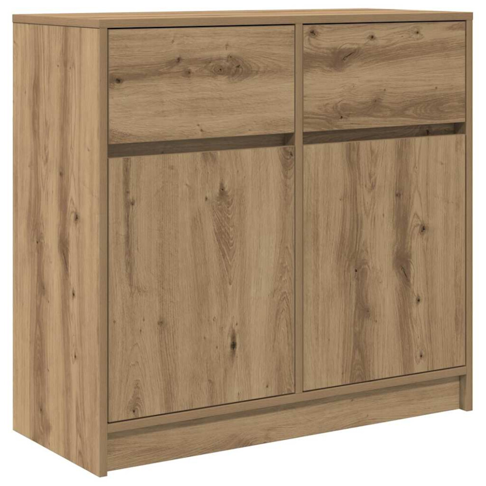 Vidaxl Sideboard With Drawer Artisan Oak 80X34x76 Cm Engineered Wood
