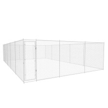 vidaXL Outdoor Dog Kennel Galvanised Steel 950x570x185 cm with Lockable Gate, Chain-Link Fence, 4 Anchors (145036)