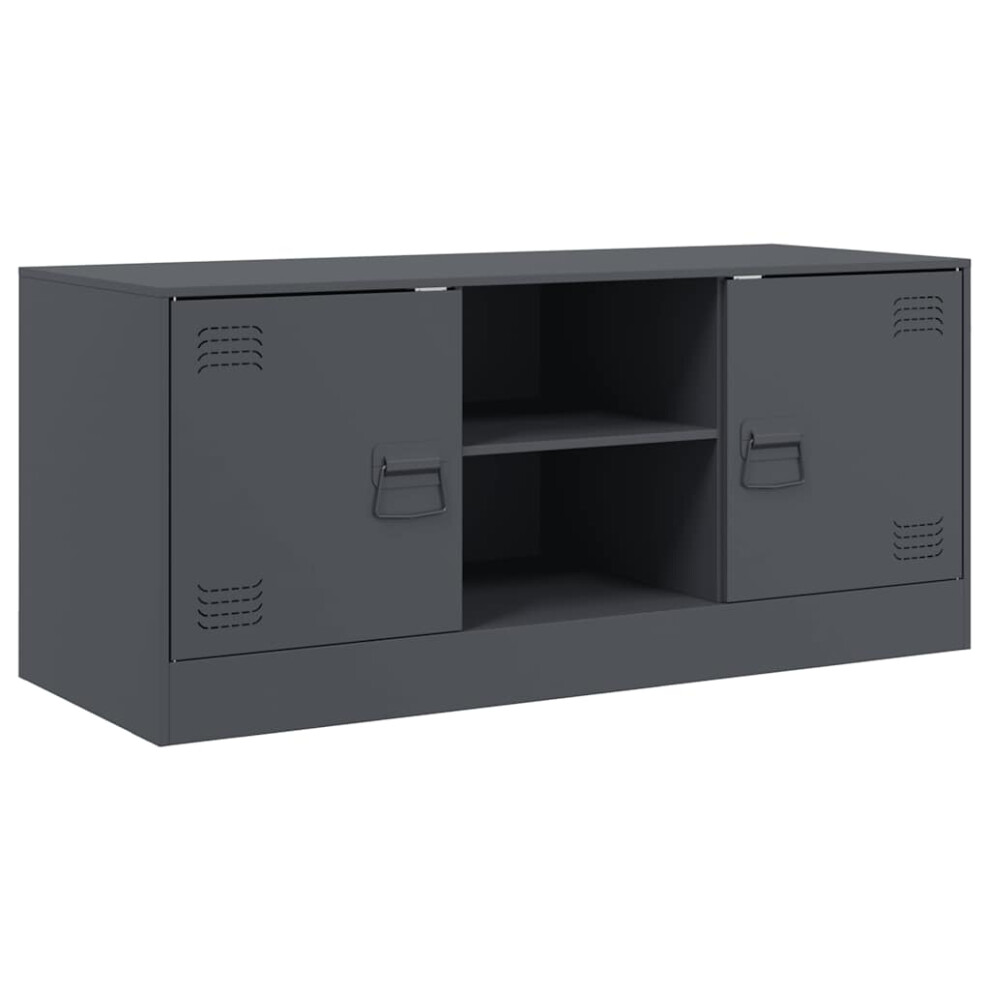 Vidaxl (Anthracite) Tv Cabinet Tv Stand Tv Unit Entertainment Centre Mustard Yellow Steel