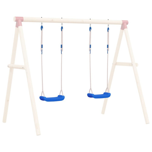 VidaXL vidaXL Swing Seats Garden Double Swing Chairs with Ropes 2 pcs Blue Polyethene