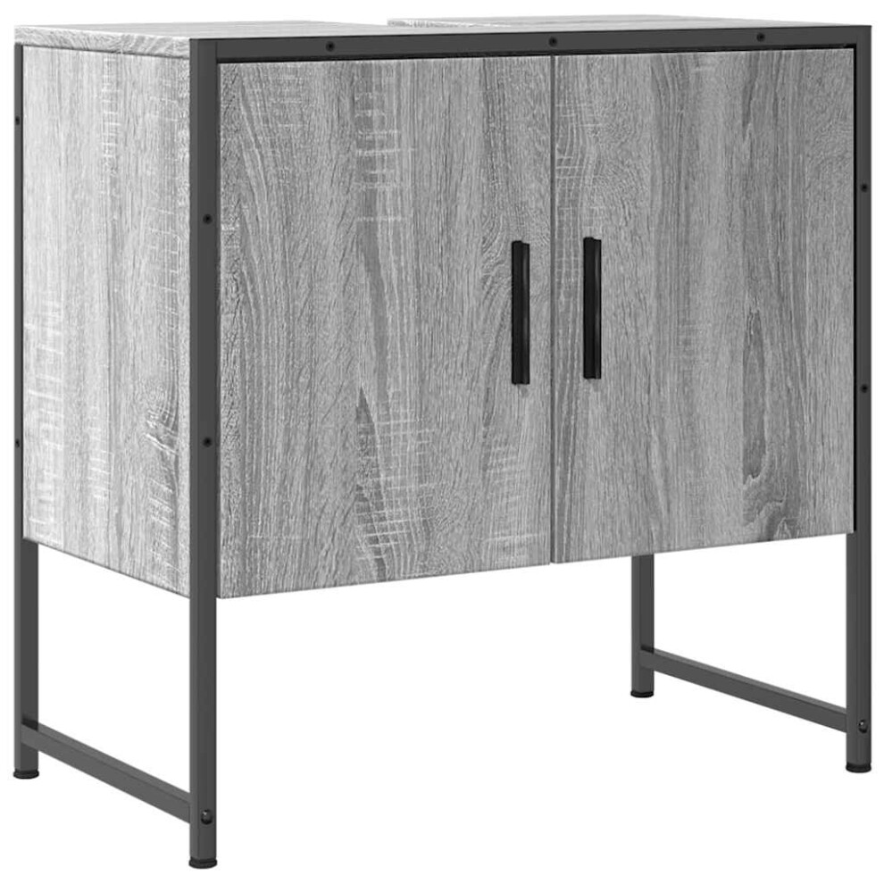 Vidaxl Bathroom Sink Cabinet Storage Vanity Unit Sonoma Engineered Wood Grey