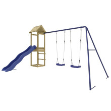 (solid impregnated pinewood) vidaXL Outdoor Playset Wooden Playground Set Kids Swing Set Solid Wood Pine
