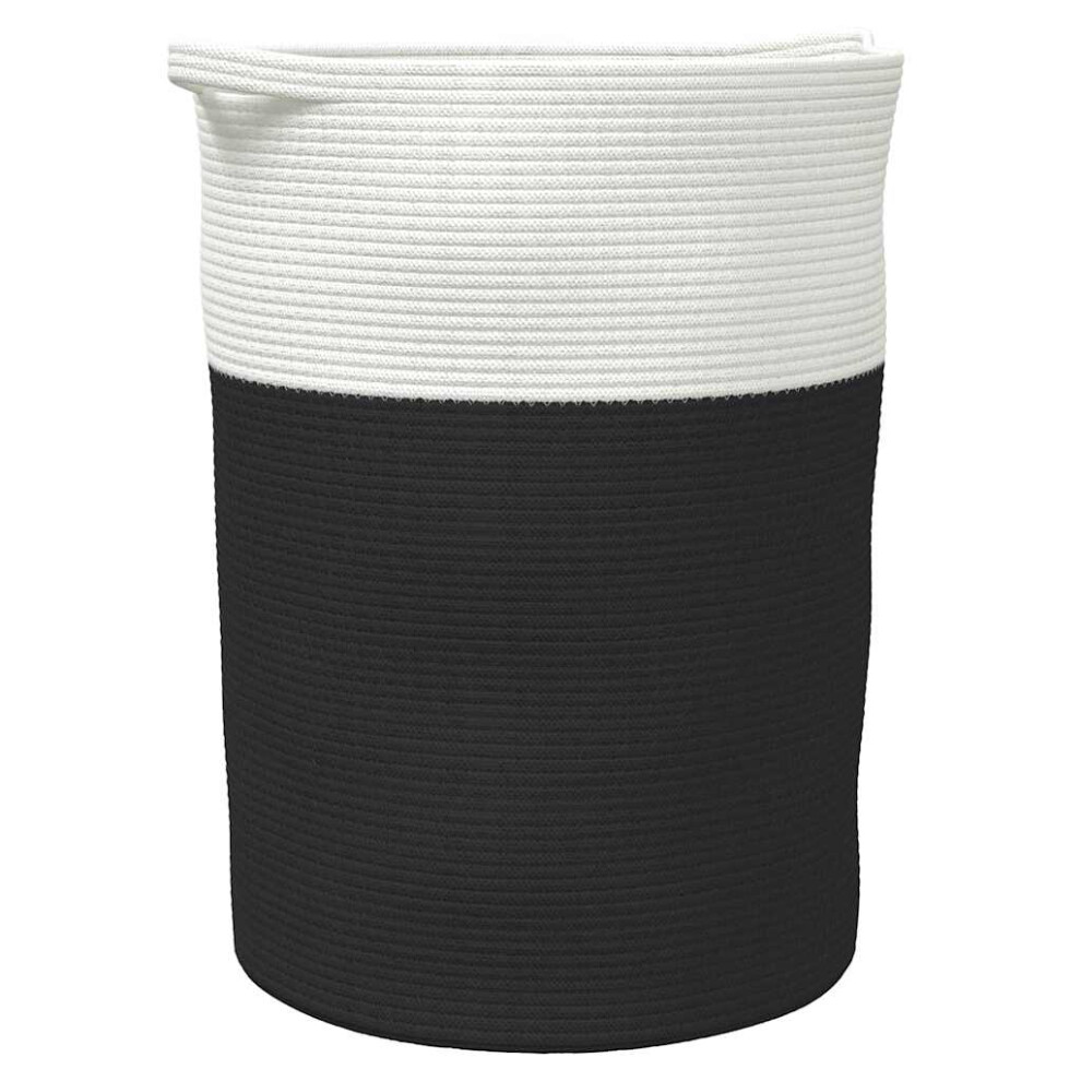 (black) vidaXL Storage Basket Laundry Basket Washing Basket Laundry Hamper Cotton