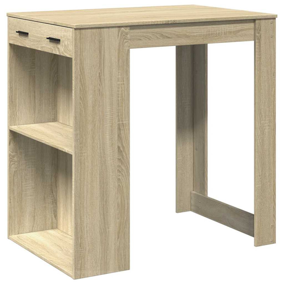 Vidaxl Bar Table Kitchen Counter Table Bistro Table Sonoma Oak Engineered Wood