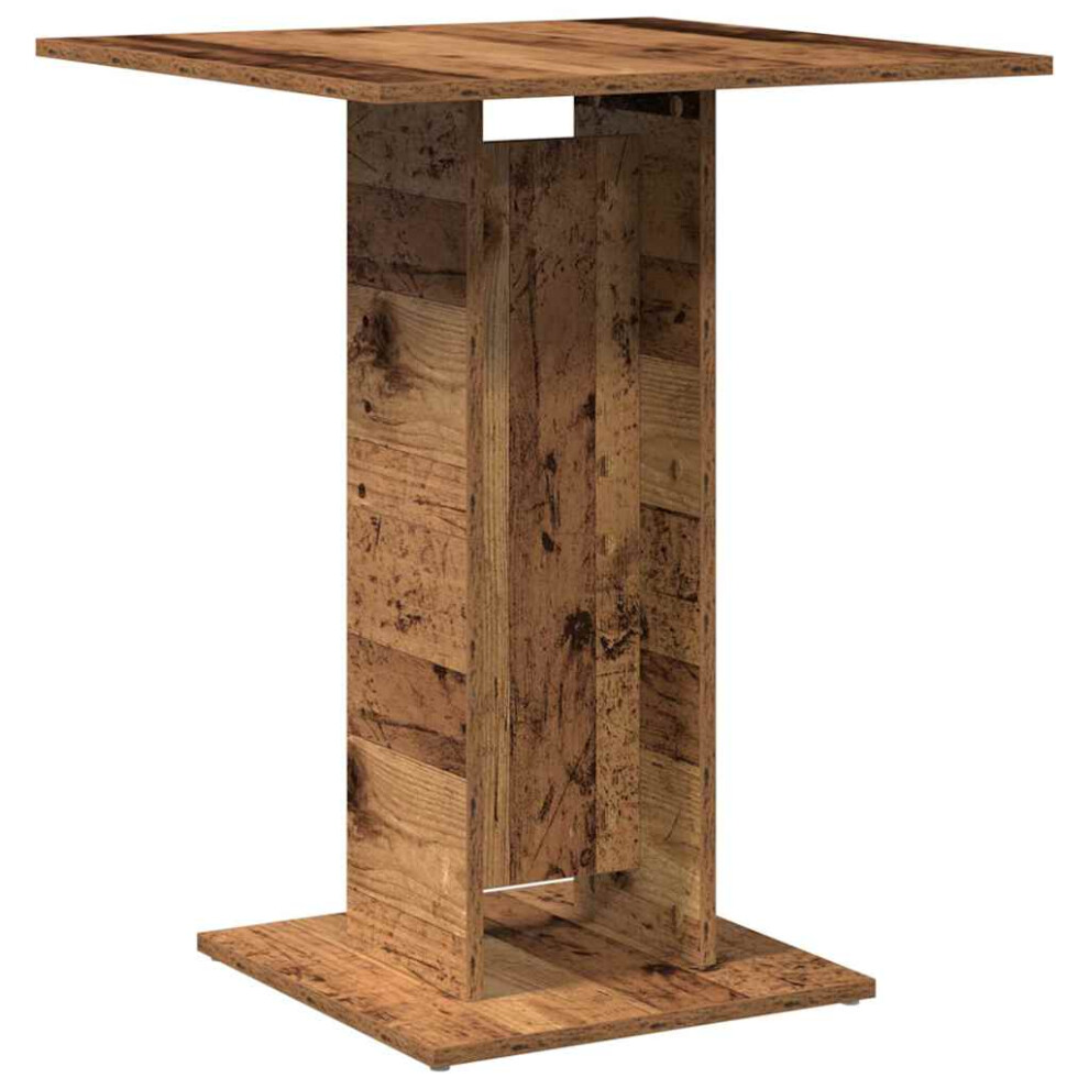 Vidaxl (Old Wood) Bistro Table Bar Pub Table Patio Outdoor Dining Table Engineered Wood