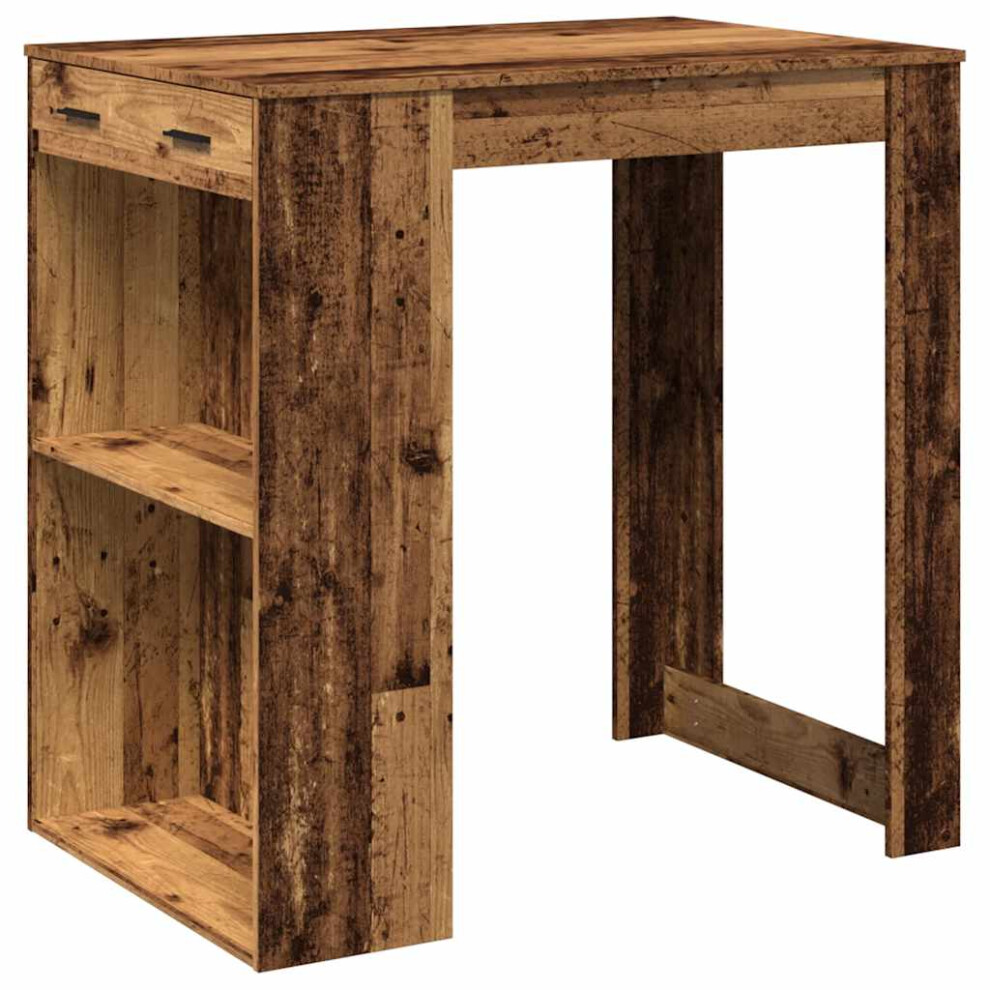 Vidaxl Bar Table Kitchen Counter Table Bistro Table Old Wood Engineered Wood
