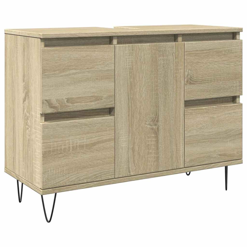 Vidaxl Bathroom Cabinet Storage Cabinet Vanity Unit Sonoma Oak Engineered Wood