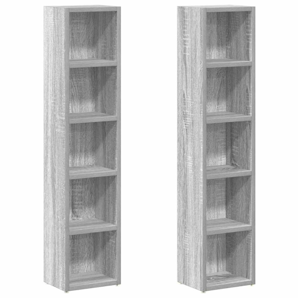 Vidaxl (Grey Sonoma) Cd Cabinet Storage Oraniser Shelf Cabinet Display Shelf Engineered Wood