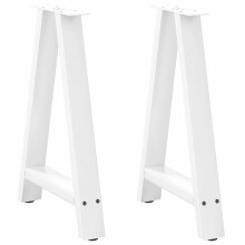 (white, 60 x (72-73) cm) vidaXL Coffee Table Legs A-Shaped Desk Legs Metal Bar Stand DIY 2 pcs Steel