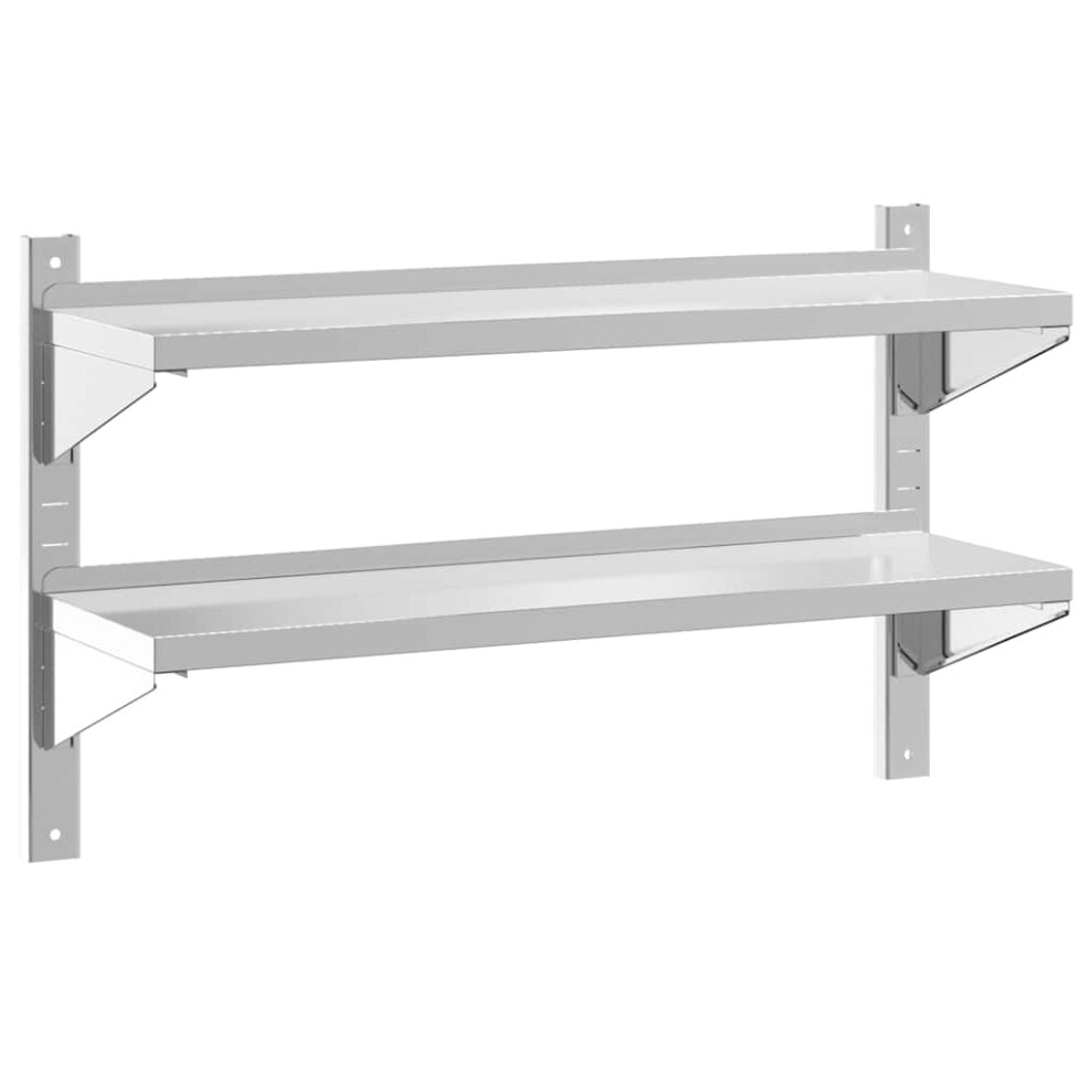 (100 X 30 X 60 Cm) Vidaxl Wall Shelf Floating Shelf Storage Shelf Rack Silver Stainless Steel 8721012409026