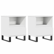 (white, 2 pcs) vidaXL Bedside Cabinets Nightstand Side Table Bed Cabinet Engineered Wood