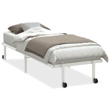 (white, 75 x 190 cm) vidaXL Bed Frame without Mattress Foldable White 90x190 cm Steel