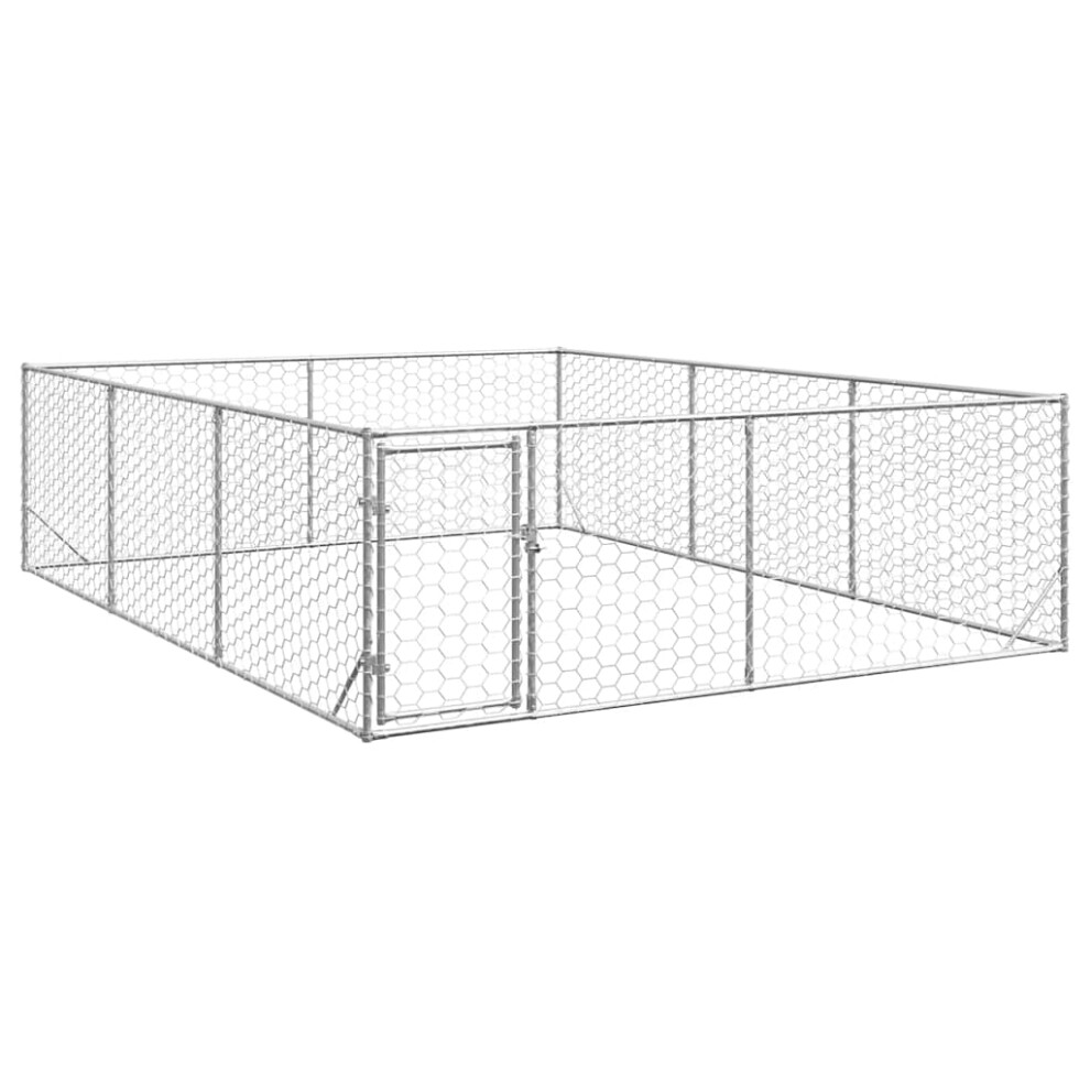 Vidaxl (3 X 4 X 1 M) Outdoor Dog Kennel With Door 2X1x1 M Galvanised Steel Outdoor Dog Cage