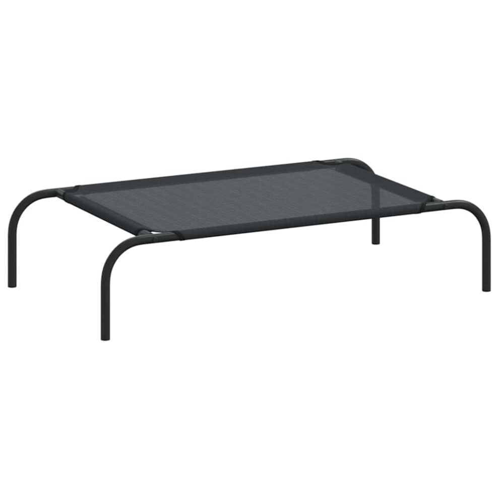 Vidaxl Elevated Dog Bed Black S Textilene Puppy Breathable Sleeping Basket Mat