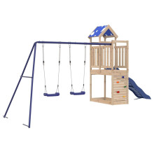 (solid pine wood) vidaXL Outdoor Playset Garden Playhouse Kids Playground Impregnated Wood Pine