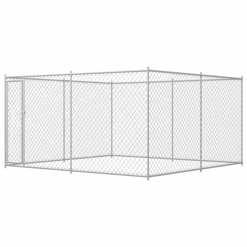vidaXL Outdoor Dog Kennel Steel Pet Animal Cages House Puppy Shelter Runs