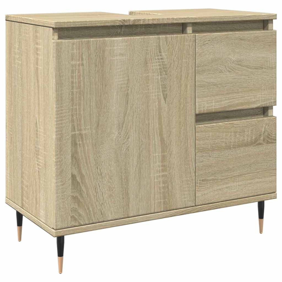 Vidaxl Bathroom Sink Cabinet Storage Vanity Unit Sonoma Oak Engineered Wood
