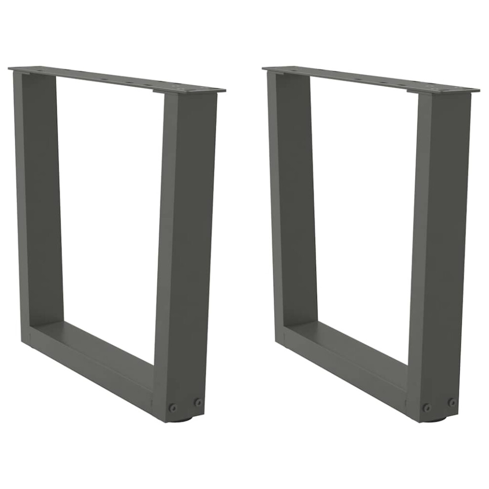 VIDAXL V-Shape Coffee Table Legs 60 x 43.3 cm in Black Steel, 2 Pieces - Image 2