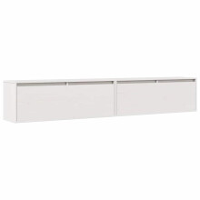 (white, 2) vidaXL Wall Cabinet Hanging Storage Cabinet Wall Cupboard Solid Wood Pine