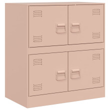 (pink) vidaXL Sideboard Home Storage Cupboard Side Cabinet Highboard White Steel
