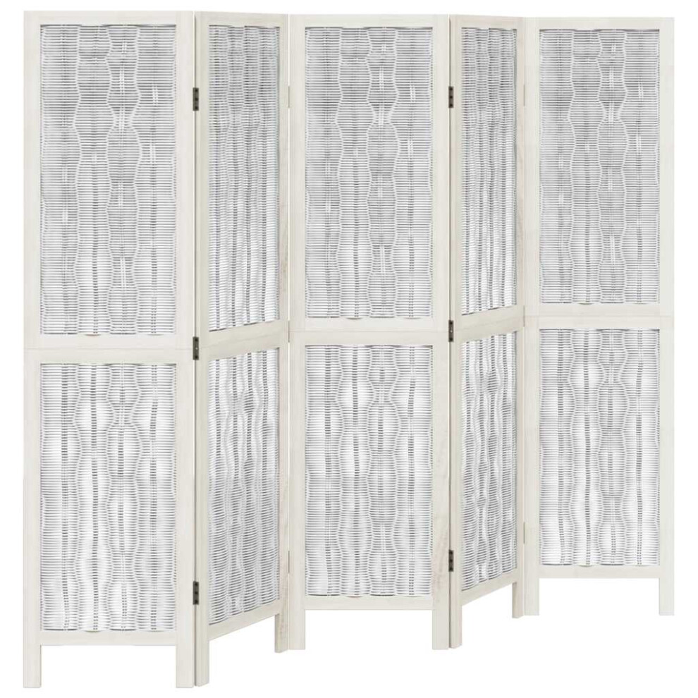 Photos - Other Furniture VidaXL Room Divider 3 Panels Office Privacy Screen White Solid Wood Paulownia White 358677 (40 x 160 cm/ 5 piece)